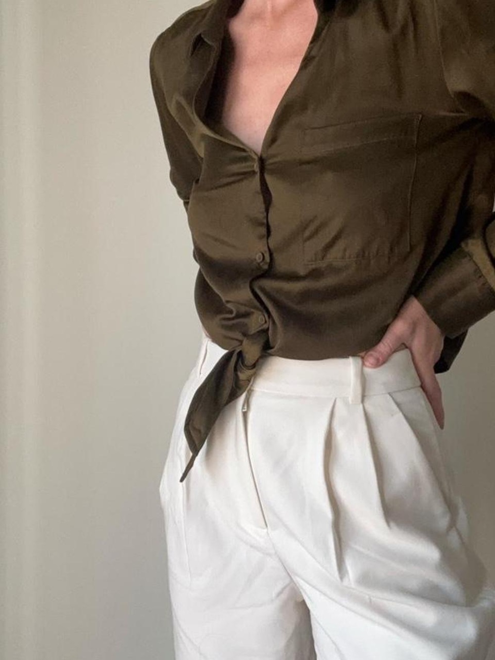 Sanctuary Satin Girlfriend Tie Shirt
